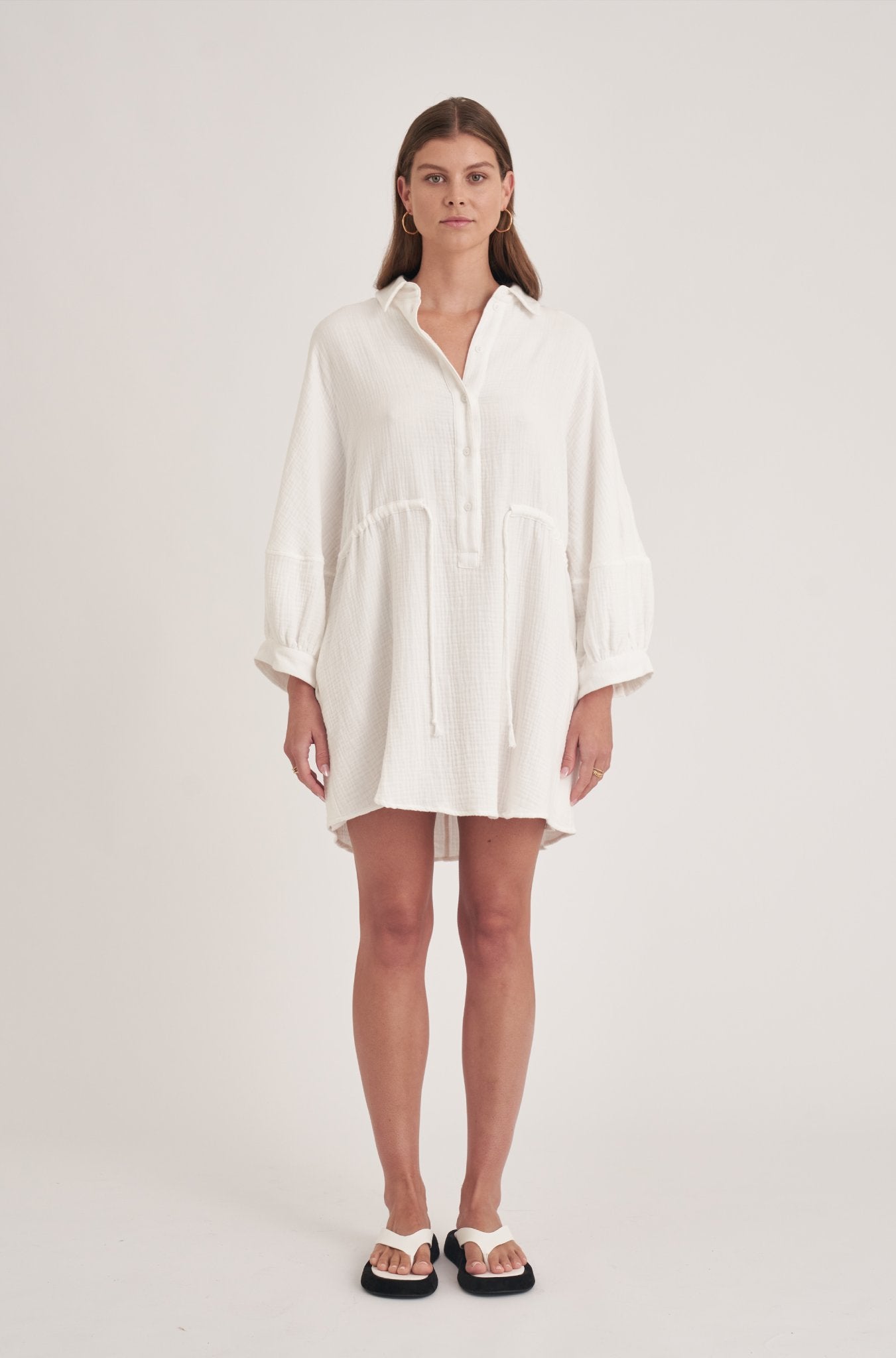 The Haze Isla Dress Off White Front View